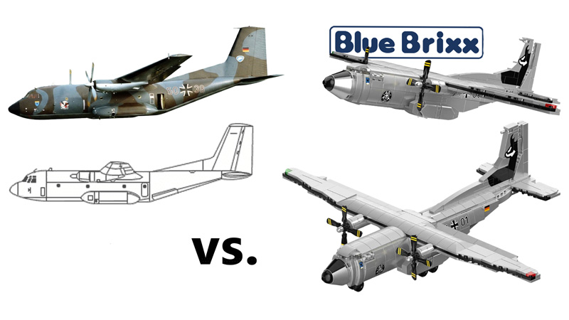 BlueBrixx Transall C-160D 108945 Vergleich Original