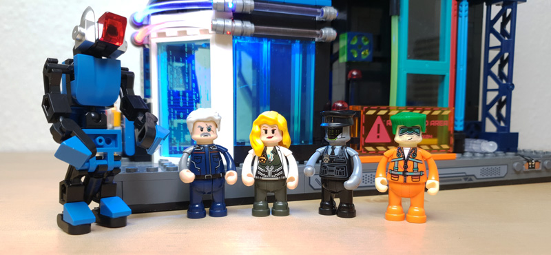 Lumibricks Cyberpunk Police Headquarter 17009 17008 Urban Convoy gebaut Figuren Roboterhund