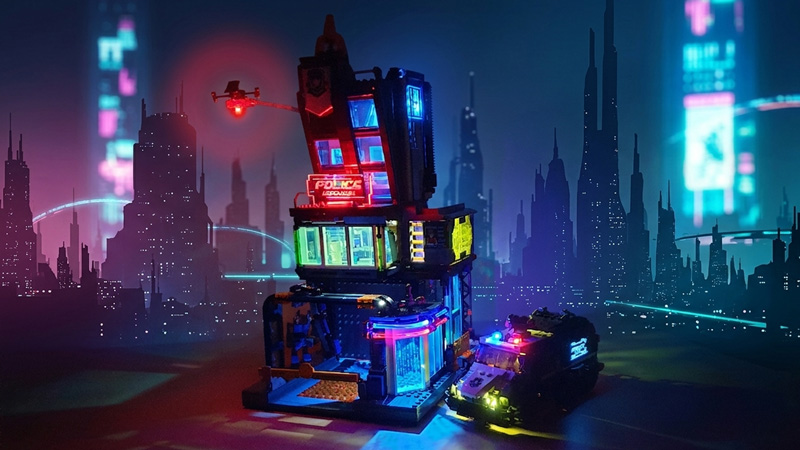 Lumibricks Cyberpunk Police Headquarter 17009 17008 Urban Convoy Titel