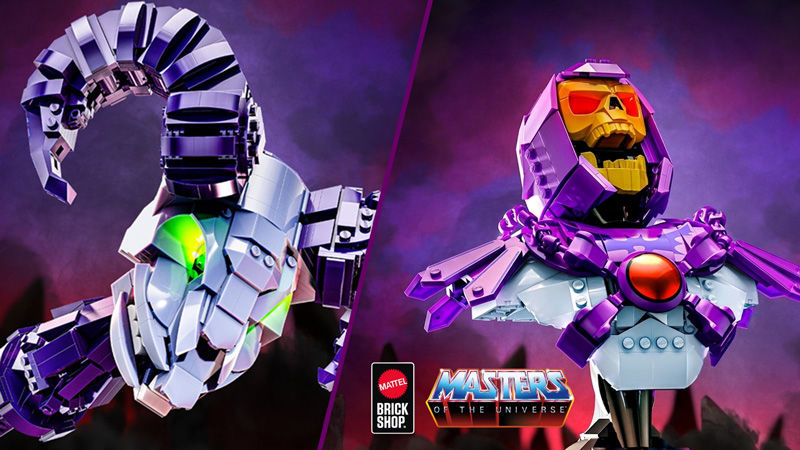 Mattel Brick Shop He-Man Havoc Stab und Skeletor Büste Titel