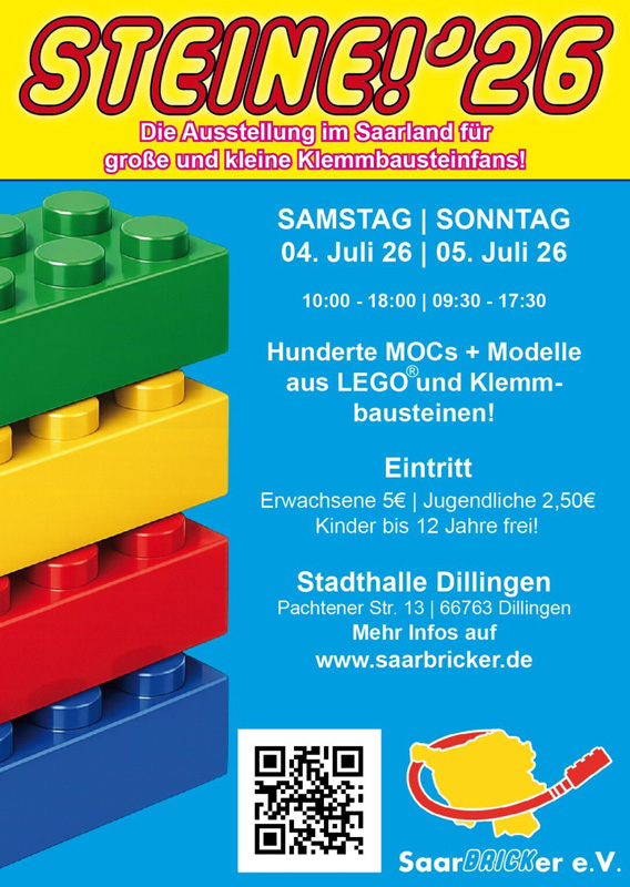 LEGO Ausstellung Steine! 2026 Dillingen Flyer