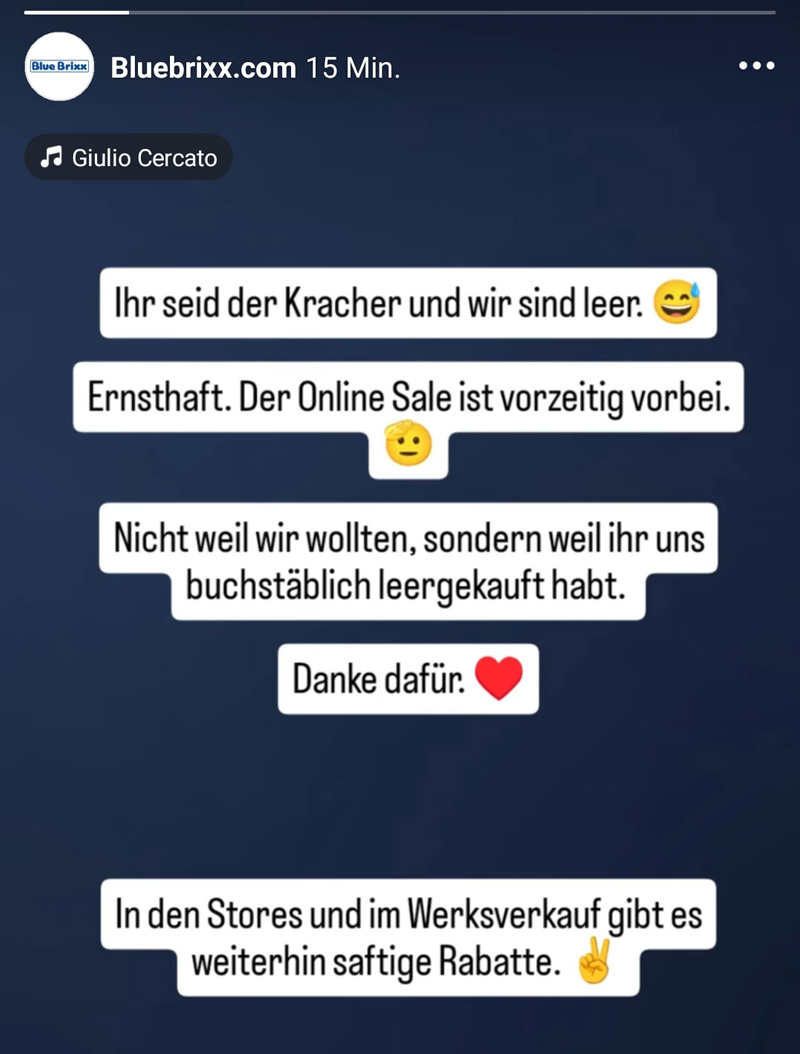 BlueBrixx Sale Status vorbei