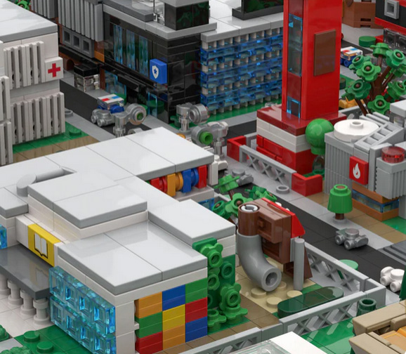 Bricks City Designer modulare Mikrocity Beispiel