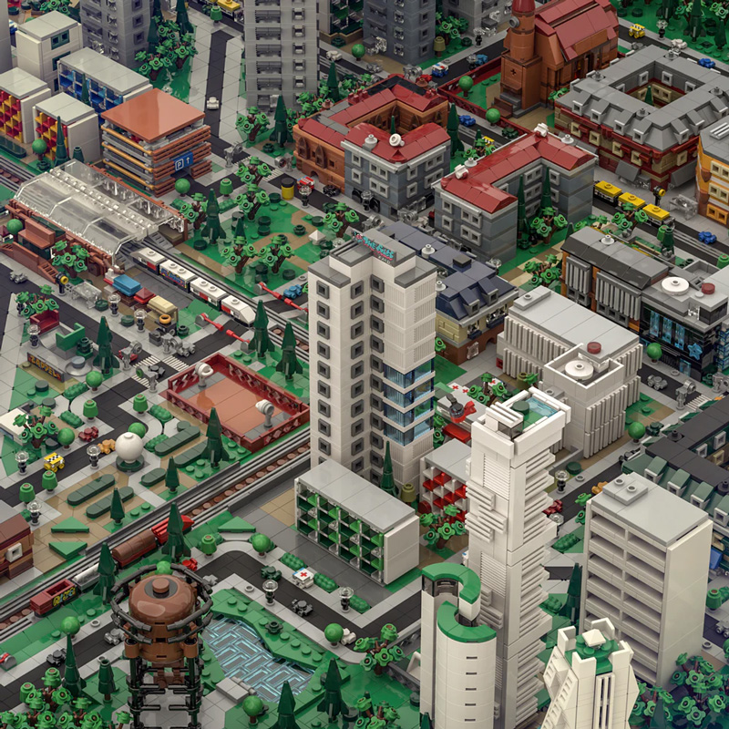 Bricks City Designer modulare Mikrocity Beispiel