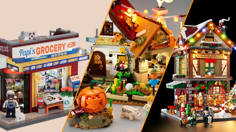 Lumibricks 15014 Weihnachts-Pub, 19017 Bodega, 16013 Herbst-Bauernhof Titel