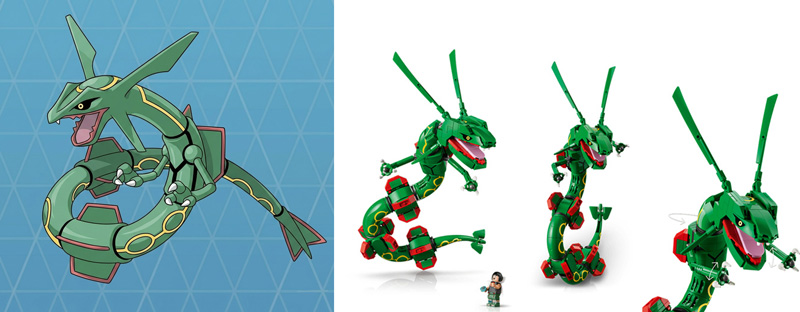 LEGO Pokemon Vergleich mit Original Rayquaza