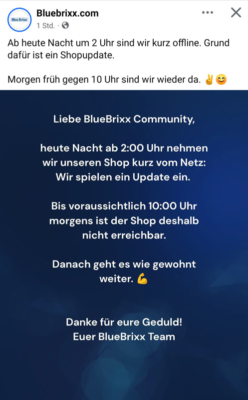 BlueBrixx offline