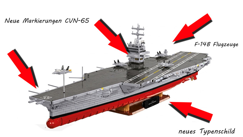 COBI Aircraft Carrier Re-Release CVN-65 Änderungen