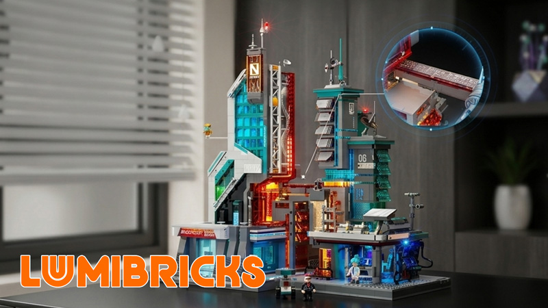 Lumibricks 17010 Cyberpunk Neon Tech Station 17011 Tech Tower Titel