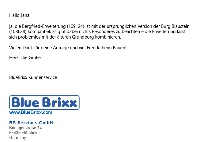 Bluebrixx Burg Blaustein Mini Blocks kompatibel Anfrage