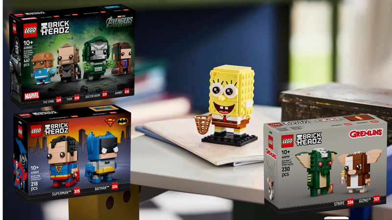 LEGO brickheadz Spongebob, Gremlins, DC Marvel Titel