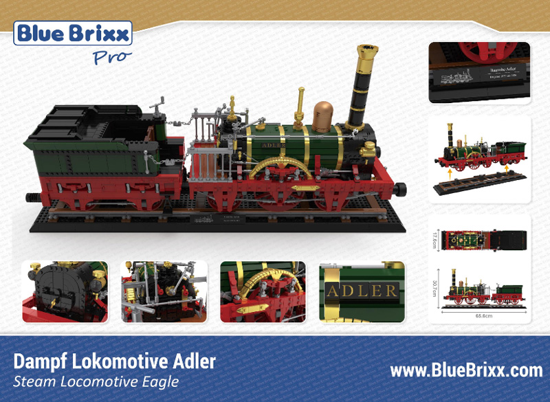 Bluebrixx Adler Dampflokomotive Display 109083