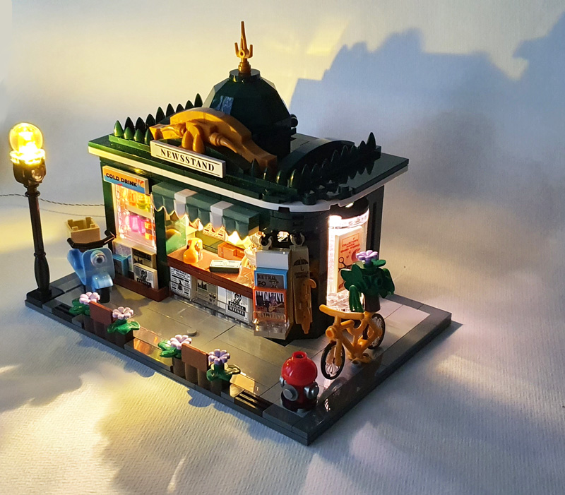Lumibricks 15001 Newsstand gebaut mit Licht