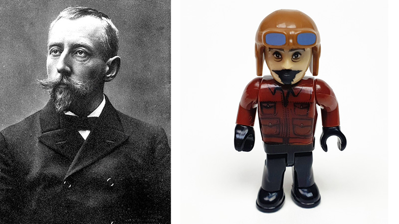 Roald Amundsen Original und COBI Minifigur