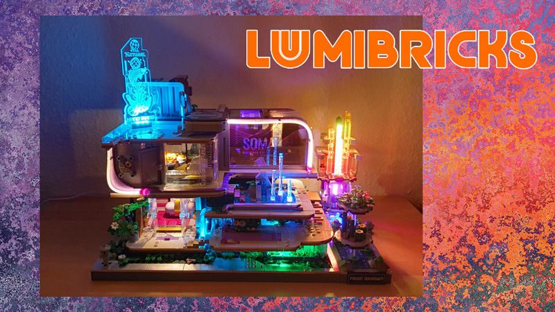 Lumibricks 17013 Cyberpunk Elite Lounge 17014 Neon Garden Titel