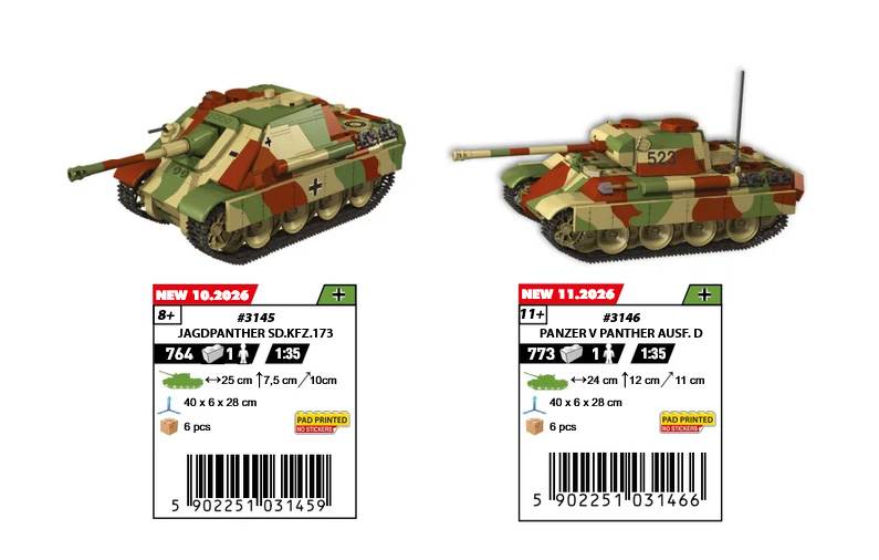 COBI Jagdpanther 3145 und 3146 Panzer Panther V