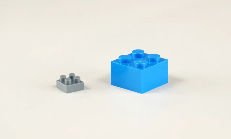Vergleich Standardsteine und Diamond Blocks