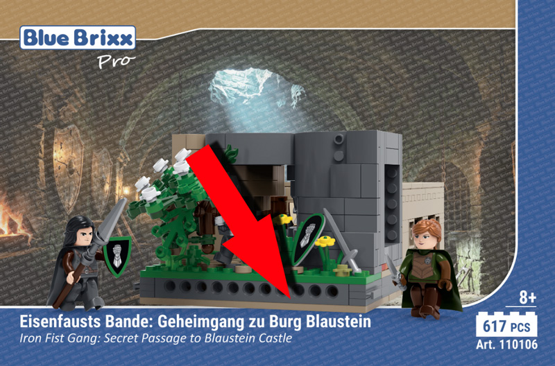 BlueBrixx Geheimgang Eisengaust Burg Blaustein 110106 Titel