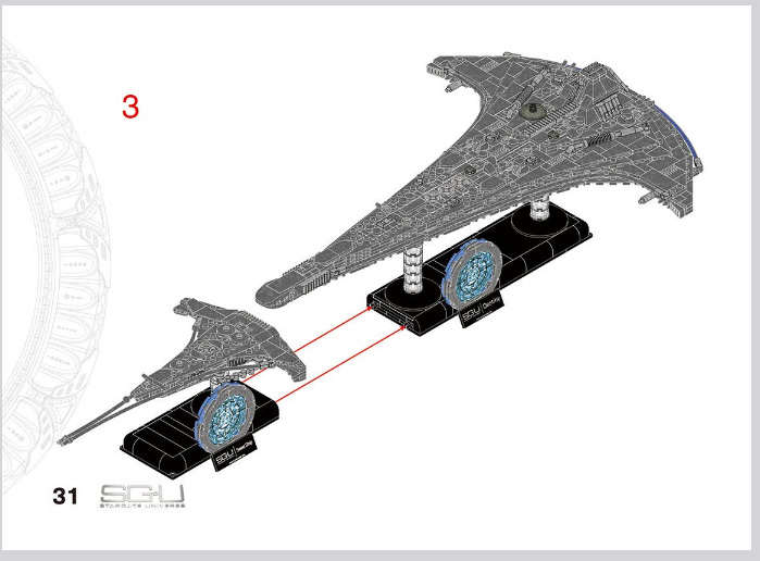 BlueBrixx Stargate Vorhutschiff (110341) und Destiny koppeln