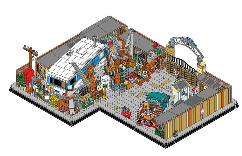 BlueBrixx Die Drei Fragezeichen Schrottplatz Eingang (108498) plus Zentrale