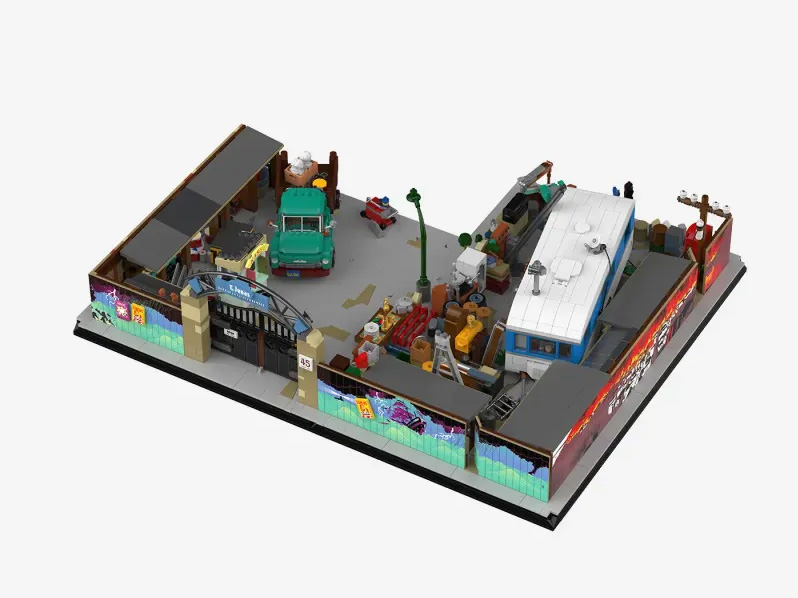 BlueBrixx Die Drei Fragezeichen Schrottplatz Eingang (108498) plus Zentrale
