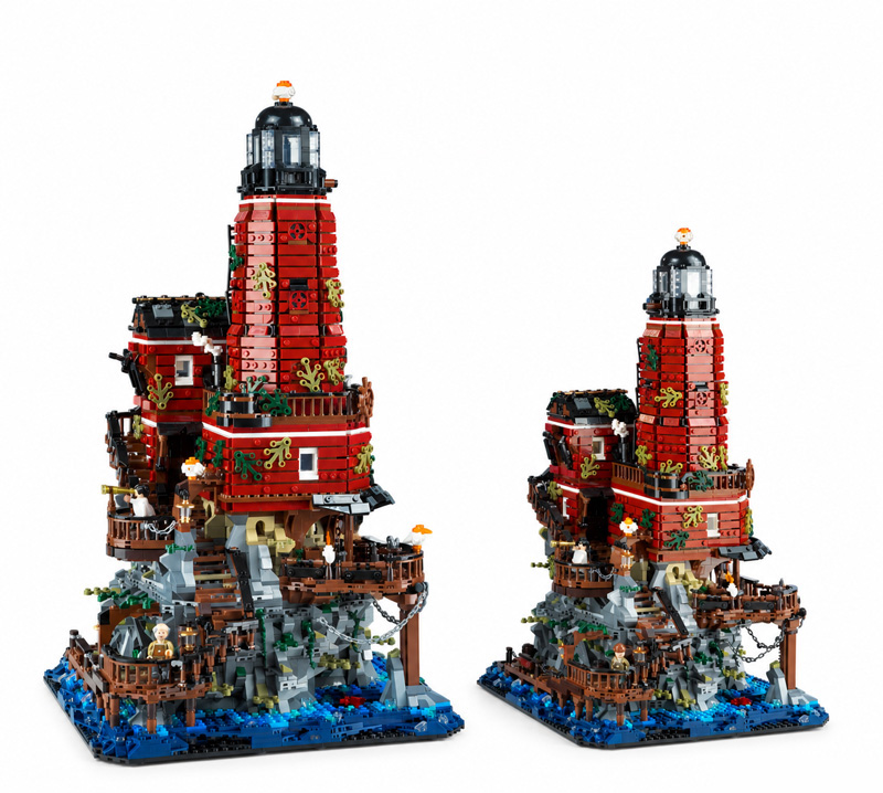 Bluebrixx Leuchtturm des Astronomen 108972 Vergleich mit Mini Blocks