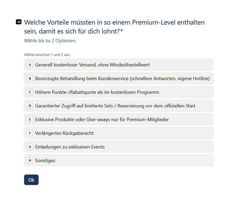 BlueBrixx Treueprogramm Umfrage