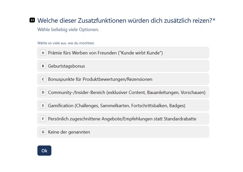 BlueBrixx Treueprogramm Umfrage