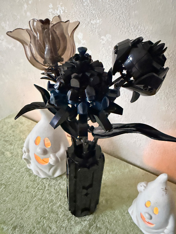 Block Tech Halloween Blumen gebaut Blumen mit Vase