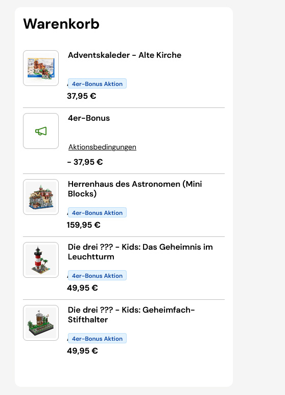 BlueBrixx 4-er Sparaktion Beispiel