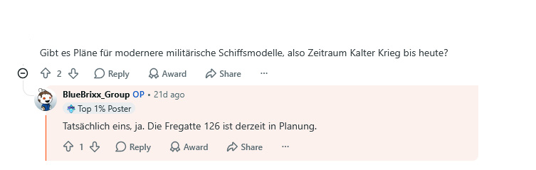 BlueBrixx Produktentwicklung AMA Fregatte